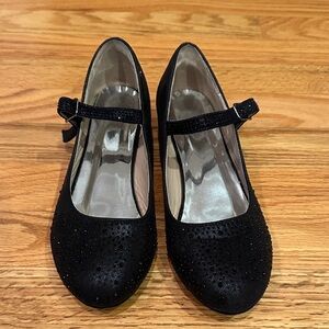 Badgley Mischka Black Mary Jane Flats with Rhinestones Size 3